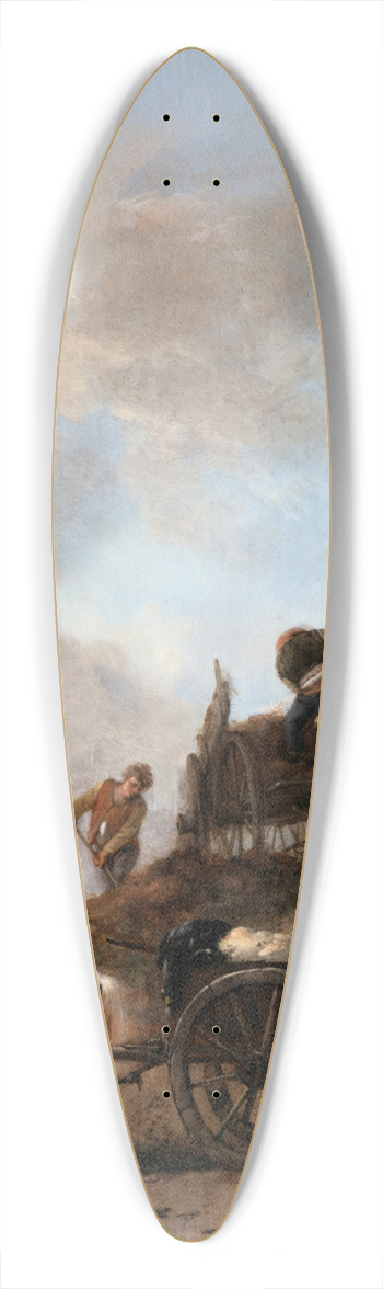Philips Wouwerman - Peasants in the Fields- Hay Harvest 39.3 inch art pintail longboard deck