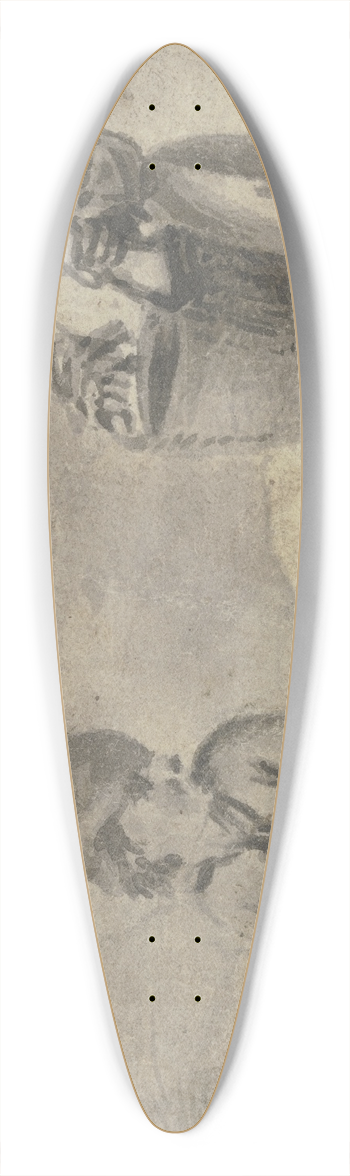 Philips Wouwerman - Zwei Knaben bei einem Hunde, der in der Mitte liegt 39.3 inch art pintail longboard deck