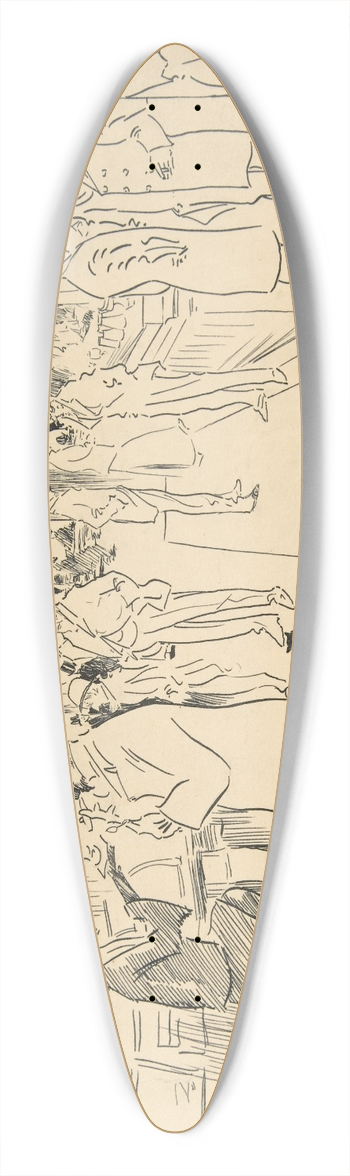 Phil May - The Hoffman House Saloon, New York 39.3 inch art pintail longboard deck