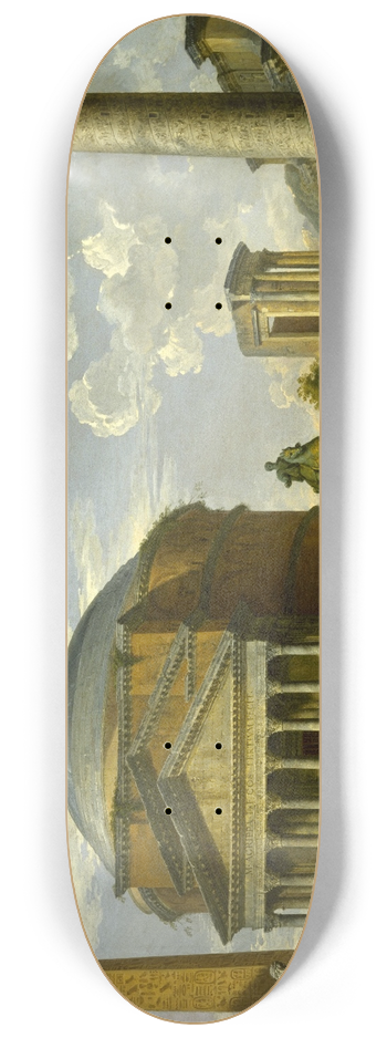 Giovanni Paolo Panini - Fantasy View with the Pantheon and other Monuments of Ancient Rome 8.25 inch art skate deck