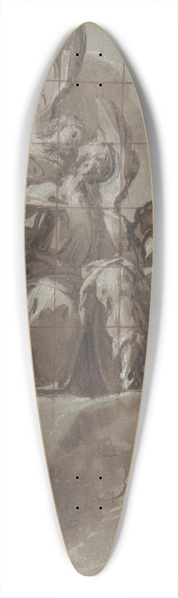 Pier Francesco Mazzucchelli - King David with Angels 39.3 inch art pintail longboard deck