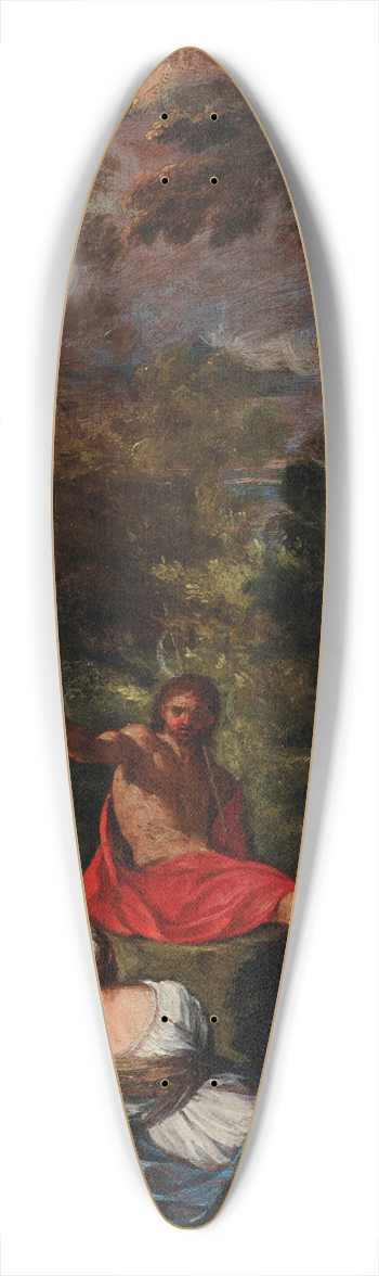 Pier Francesco Mola - Saint John the Baptist preaching 39.3 inch art pintail longboard deck