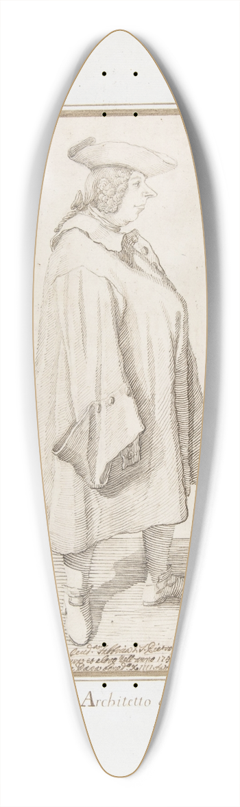 Pier Leone Ghezzi - Luigi Vanvitelli 39.3 inch art pintail longboard deck