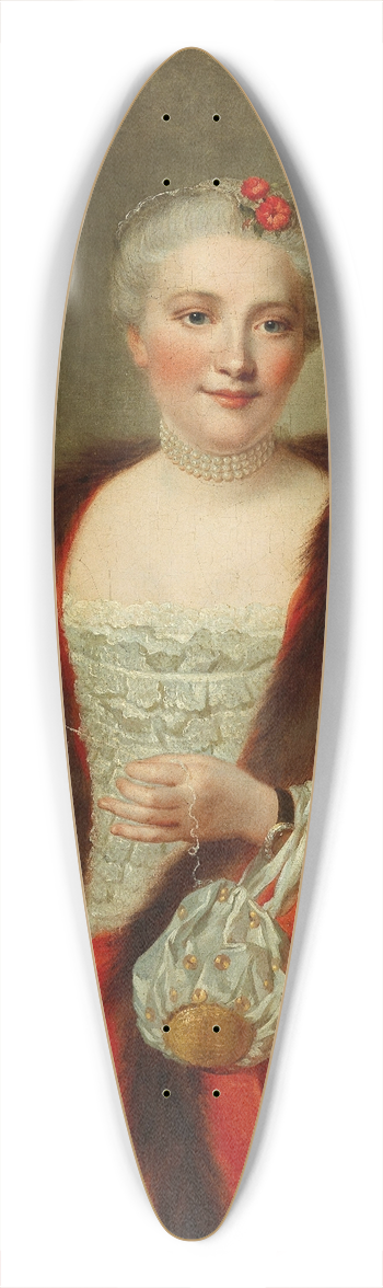 Pierre Allais - Portrait Of An Elegant Lady, Holding A Fly-Shuttle 39.3 inch art pintail longboard deck