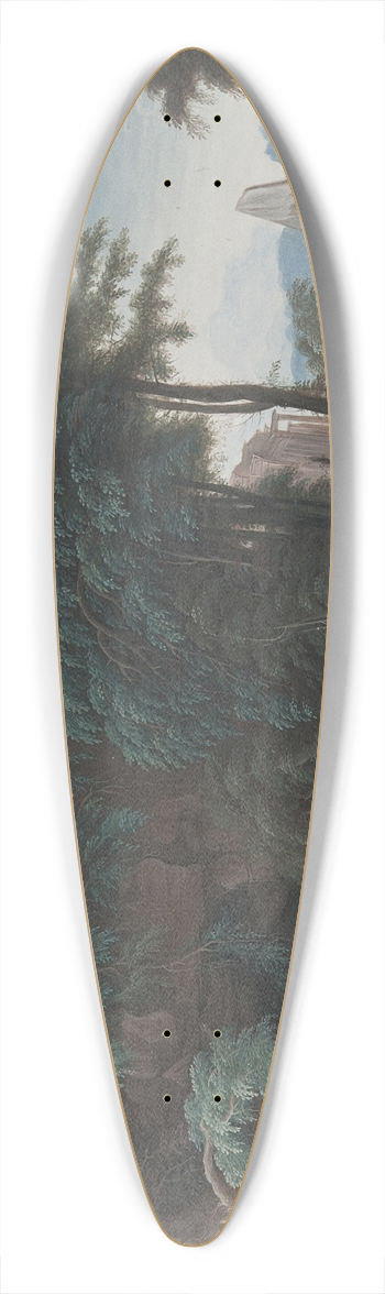 Pierre Antoine Patel the younger - Forest landscape with figures 39.3 inch art pintail longboard deck