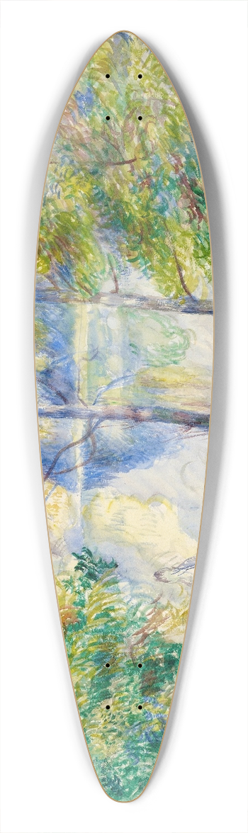Pierre-Auguste Renoir - View of a Park 39.3 inch art pintail longboard deck