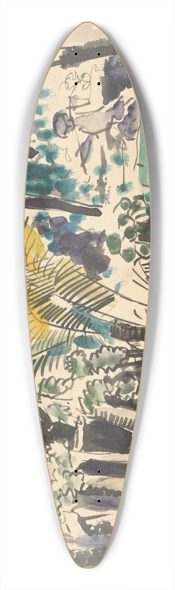 Pierre Jean Apol - Landschap met palmen 39.3 inch art pintail longboard deck