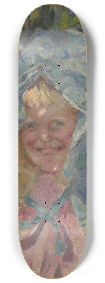 Girolamo Nerli - Girl in sunbonnet 8.25 inch art skate deck