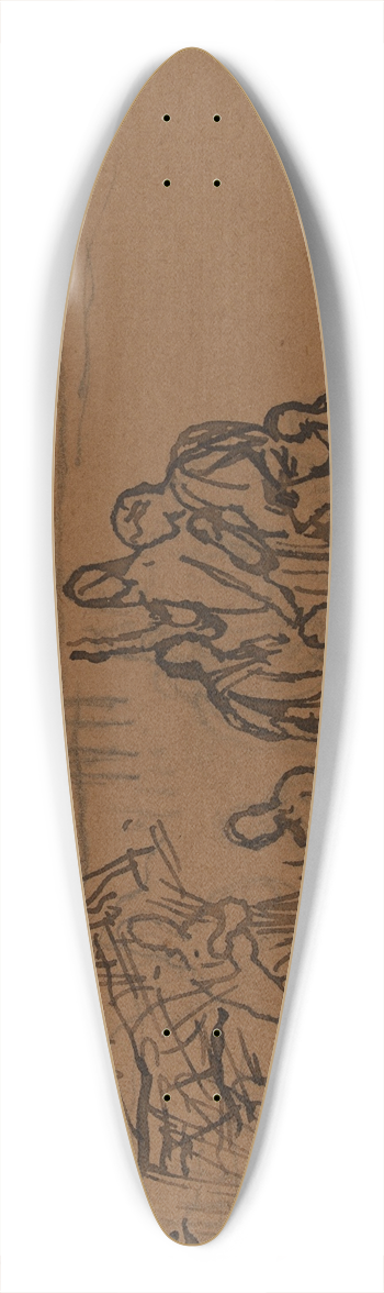 Pierre Puvis de Chavannes - Etude de composition 39.3 inch art pintail longboard deck