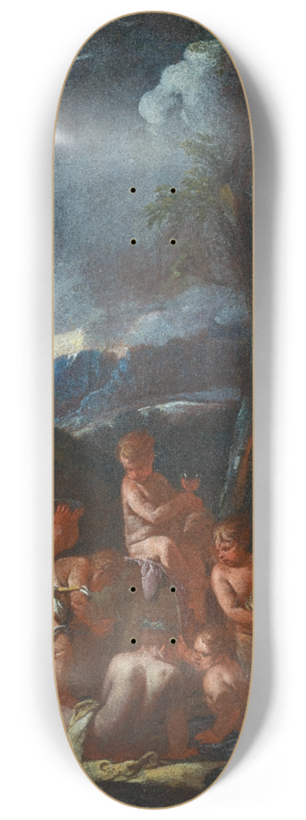 Giulio Carpioni - Bacchanal with putti 8.25 inch art skate deck