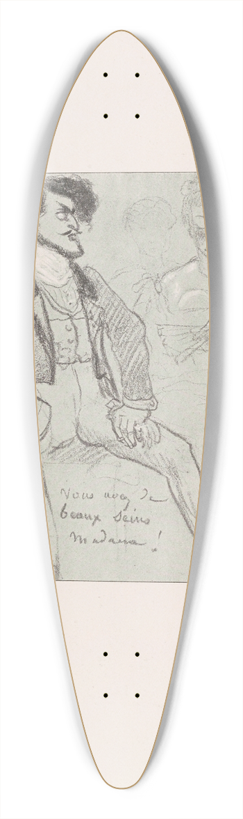 Pierre Puvis de Chavannes - Les caricatures de Puvis de Chavannes Pl.09 39.3 inch art pintail longboard deck