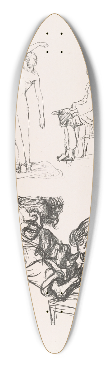 Pierre Puvis de Chavannes - Les caricatures de Puvis de Chavannes Pl.22 39.3 inch art pintail longboard deck