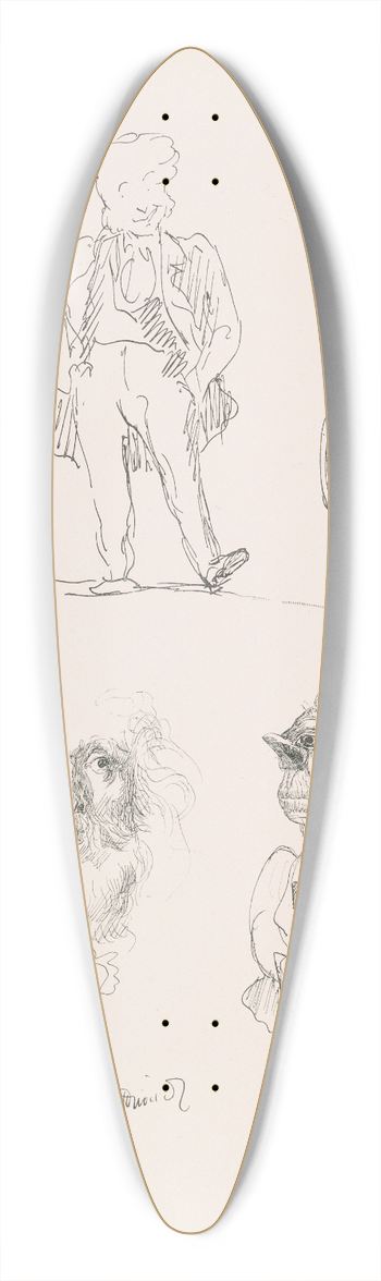 Pierre Puvis de Chavannes - Les caricatures de Puvis de Chavannes Pl.25 39.3 inch art pintail longboard deck