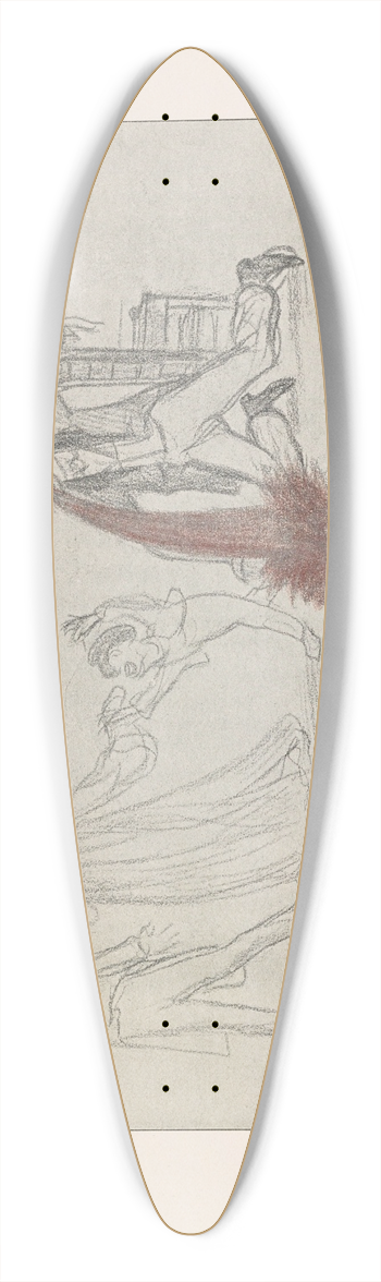 Pierre Puvis de Chavannes - Les caricatures de Puvis de Chavannes Pl.37 39.3 inch art pintail longboard deck