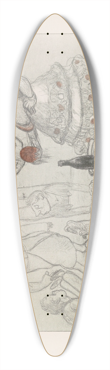 Pierre Puvis de Chavannes - Les caricatures de Puvis de Chavannes Pl.38 39.3 inch art pintail longboard deck