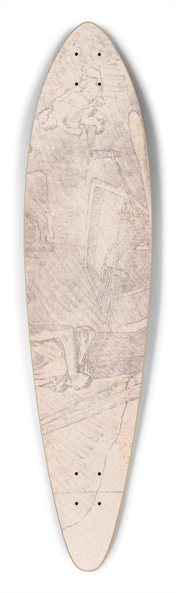 Pierre Puvis de Chavannes - The Poor Fisherman 39.3 inch art pintail longboard deck