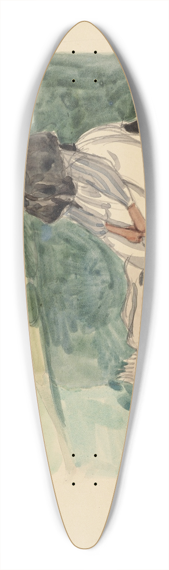 Pierre Roy - Bretonne assise dans un pr 39.3 inch art pintail longboard deck