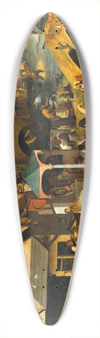Pieter Bruegel The Elder - Netherlandish Proverbs 39.3 inch art pintail longboard deck