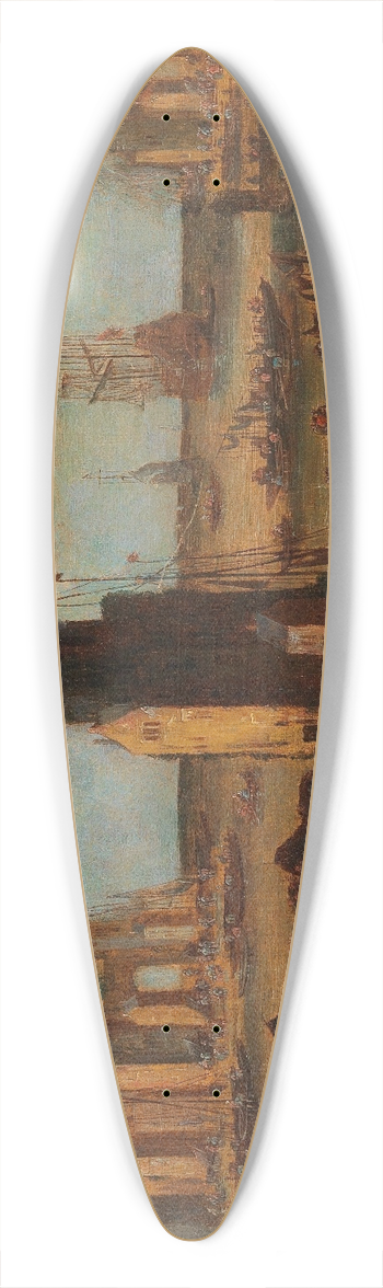 Pieter Casteels II - A harbour with numerous boats 39.3 inch art pintail longboard deck