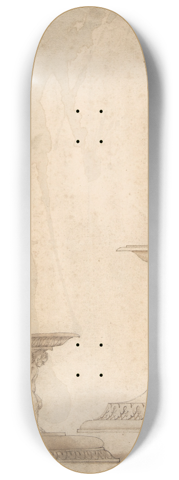 Giulio Romano - Design for Two Candlesticks with decorated Bases 8.25 inch art skate deck