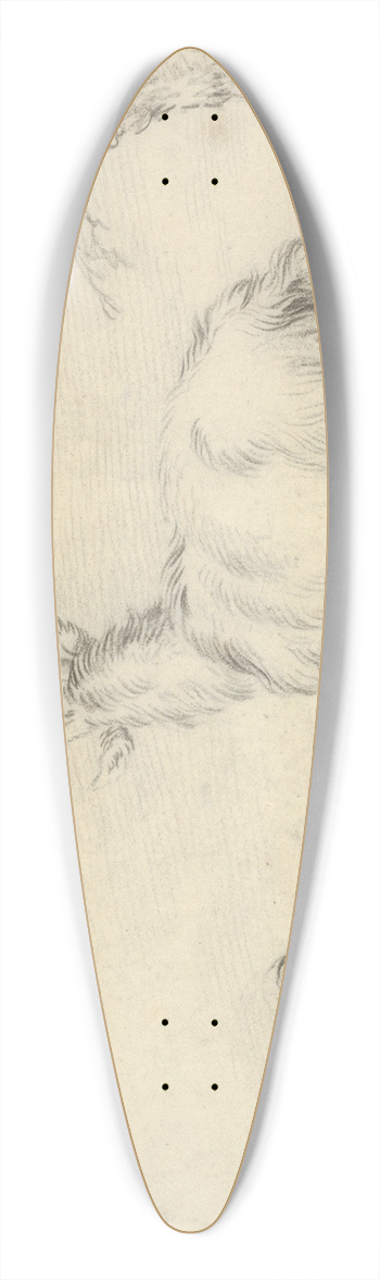 Pieter Gerardus van Os - A Standing and a Lying Goat Near a Small Tree 39.3 inch art pintail longboard deck