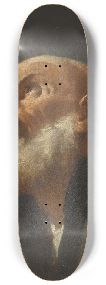 Giuseppe Angeli - Head of a male saint 8.25 inch art skate deck