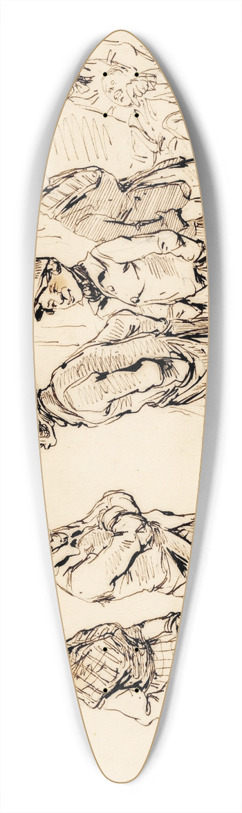 Pieter van Loon - Karik., ruzie bij een caf 39.3 inch art pintail longboard deck