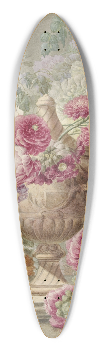 Pieter van Loo - Vaas met bloemen 39.3 inch art pintail longboard deck