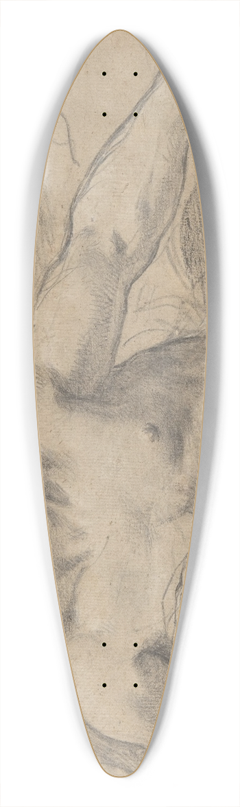 Pietro da Cortona - A Wind God 39.3 inch art pintail longboard deck
