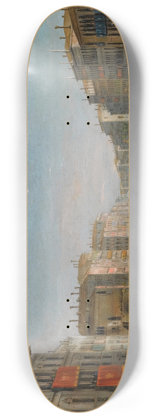 Giuseppe Bernardino Bison - Venice, A View Of The Grand Canal From The Palazzo Balbi Looking Toward The Rialto Bridge With A Regata 8.25 inch art skate deck