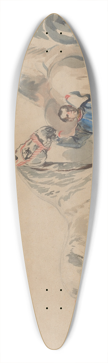 Piotr Michaowski - Stableman and horses 39.3 inch art pintail longboard deck