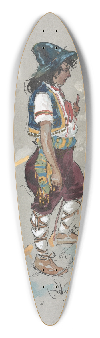Plinio Codognato - 2 comparse  ragazzi 39.3 inch art pintail longboard deck