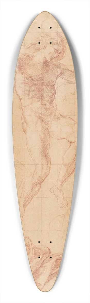 Pompeo Batoni - Nude Study and Drapery Details 39.3 inch art pintail longboard deck
