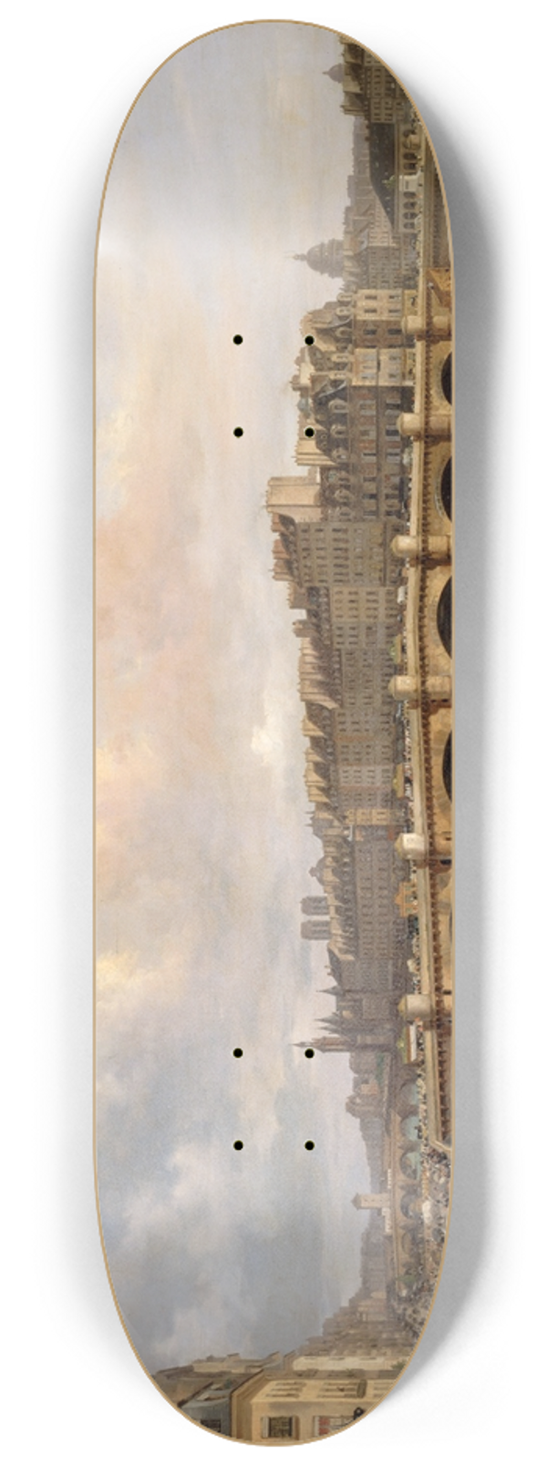 Giuseppe Canella - La Cit et le Pont-Neuf, vus du quai du Louvre 8.25 inch art skate deck