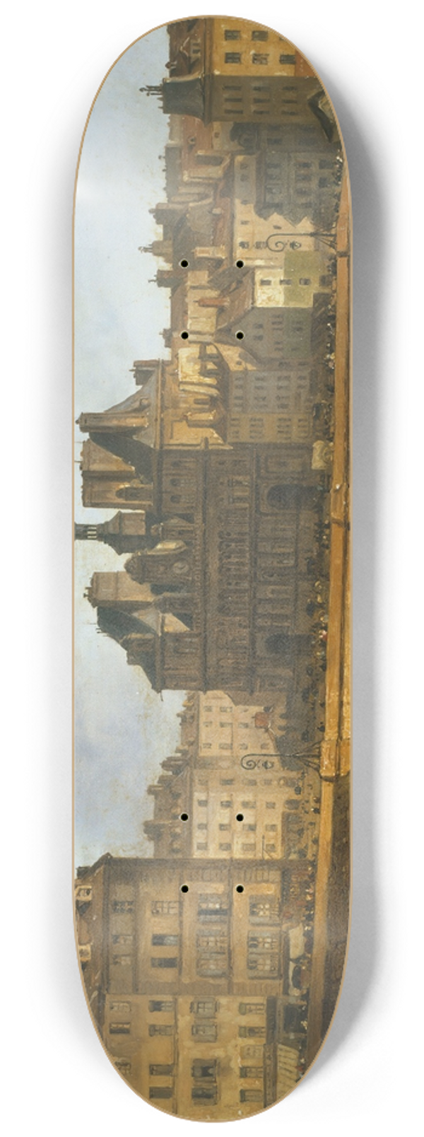 Giuseppe Canella - LHtel de Ville et la place de Grve, vus de lIle de la Cit 8.25 inch art skate deck