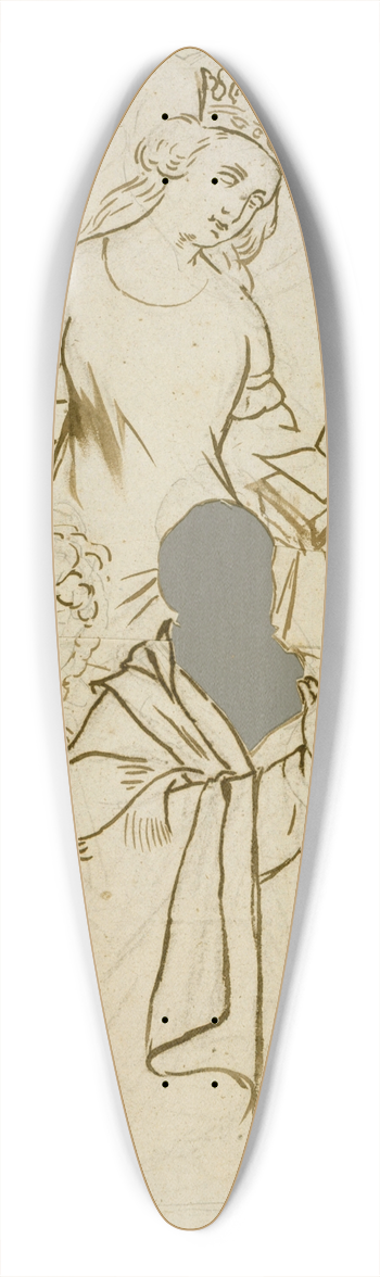 Prosper Lafaye - Sainte Catherine dAlexandrie protgeant un couple en prire 39.3 inch art pintail longboard deck