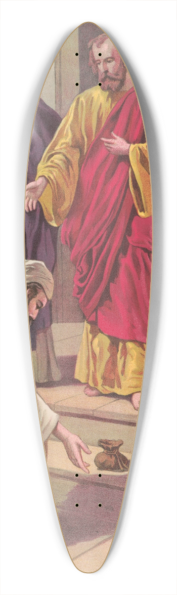 Providence Lith. Co - True and false giving 39.3 inch art pintail longboard deck
