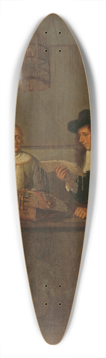 Quirijn Van Brekelenkam - Interior with Lace-Worker and a Visitor 39.3 inch art pintail longboard deck