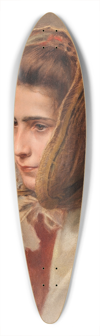Raimund Ritter von Wichera - Bildnis einer Dame mit Haube in Seitenansicht 39.3 inch art pintail longboard deck