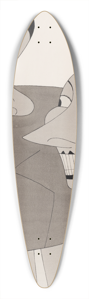 Ralph Barton - Alfred Lunt and Lynn Fontanne 39.3 inch art pintail longboard deck