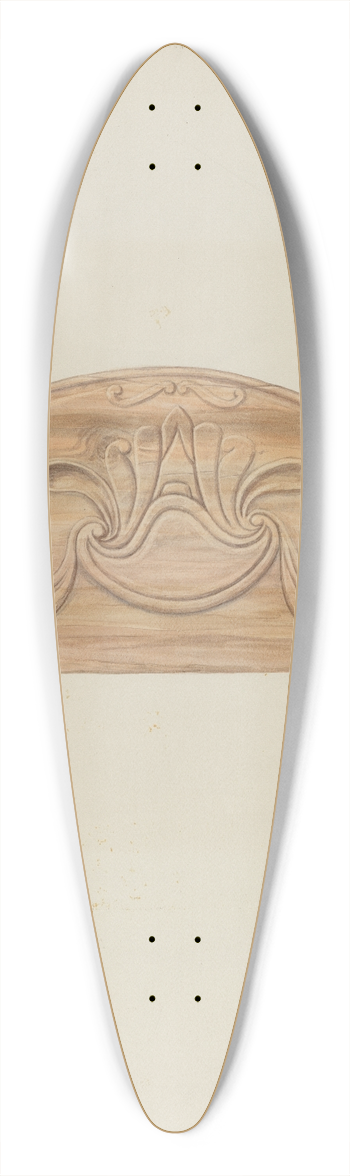 Randolph F. Miller - Classical Leaves and Scroll 39.3 inch art pintail longboard deck