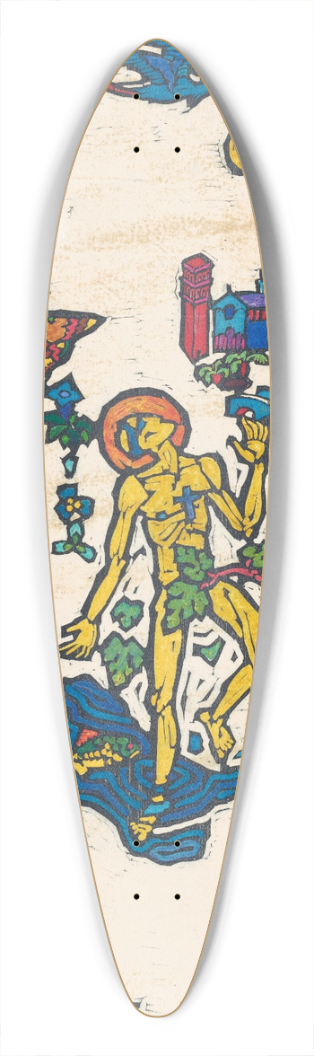 Reijer Stolk - St. Franciscus 39.3 inch art pintail longboard deck