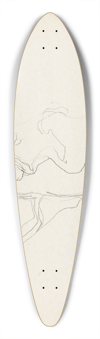 Reijer Stolk - Vrouw die haar hand tegen het hoofd houdt 39.3 inch art pintail longboard deck