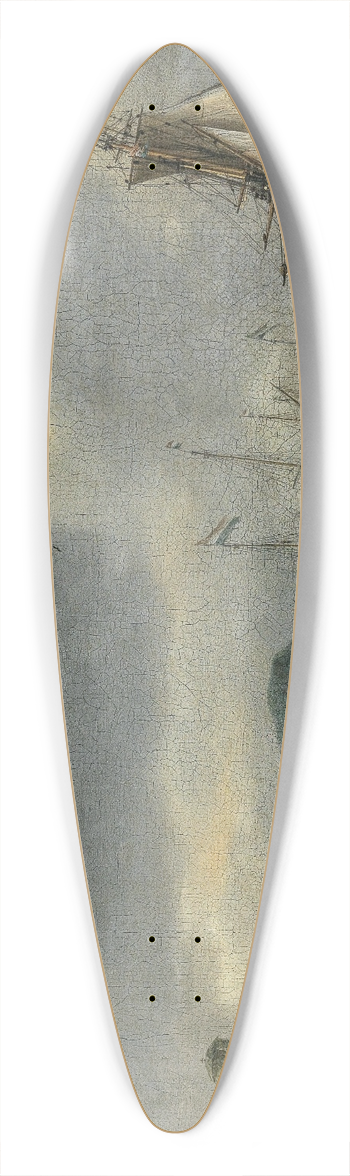 Reinier Nooms - Ships entering a harbour 39.3 inch art pintail longboard deck