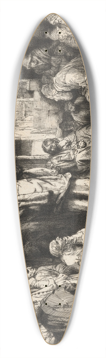 Rembrandt van Rijn - Christ preaching (La Petite Tombe) 39.3 inch art pintail longboard deck