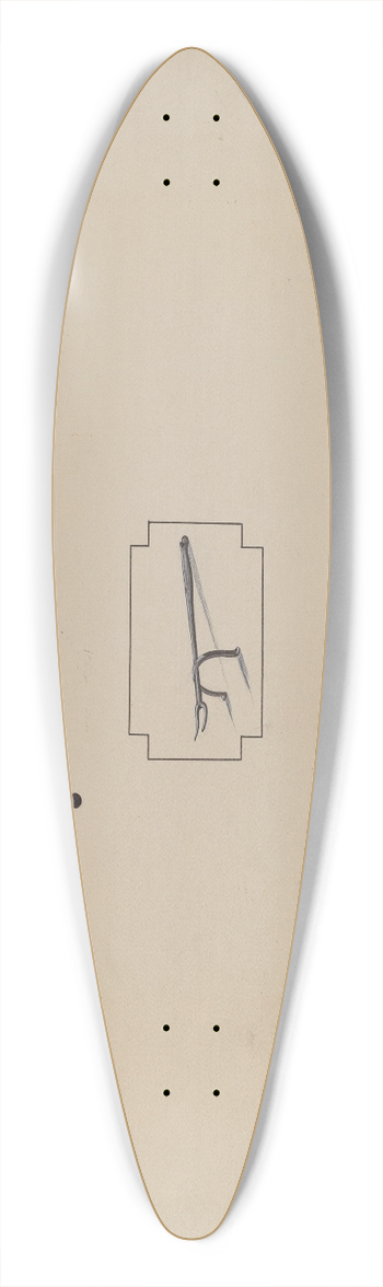Rex F. Bush - Fork and Ladle 39.3 inch art pintail longboard deck