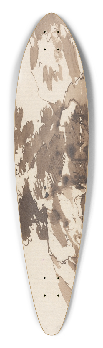 Richard Cooper the Younger - Boatman in a Punt 39.3 inch art pintail longboard deck