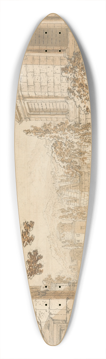 Richard Cooper the Younger - Classical Landscape 39.3 inch art pintail longboard deck