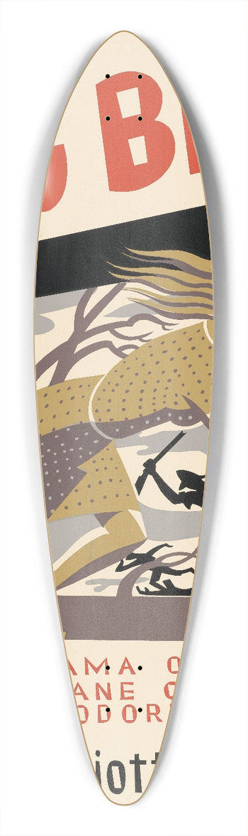 Richard Halls - Salut au monde 39.3 inch art pintail longboard deck