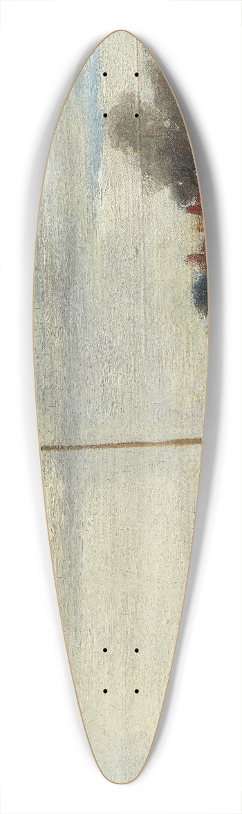 Richard Parkes Bonington - A River in Normandy 39.3 inch art pintail longboard deck